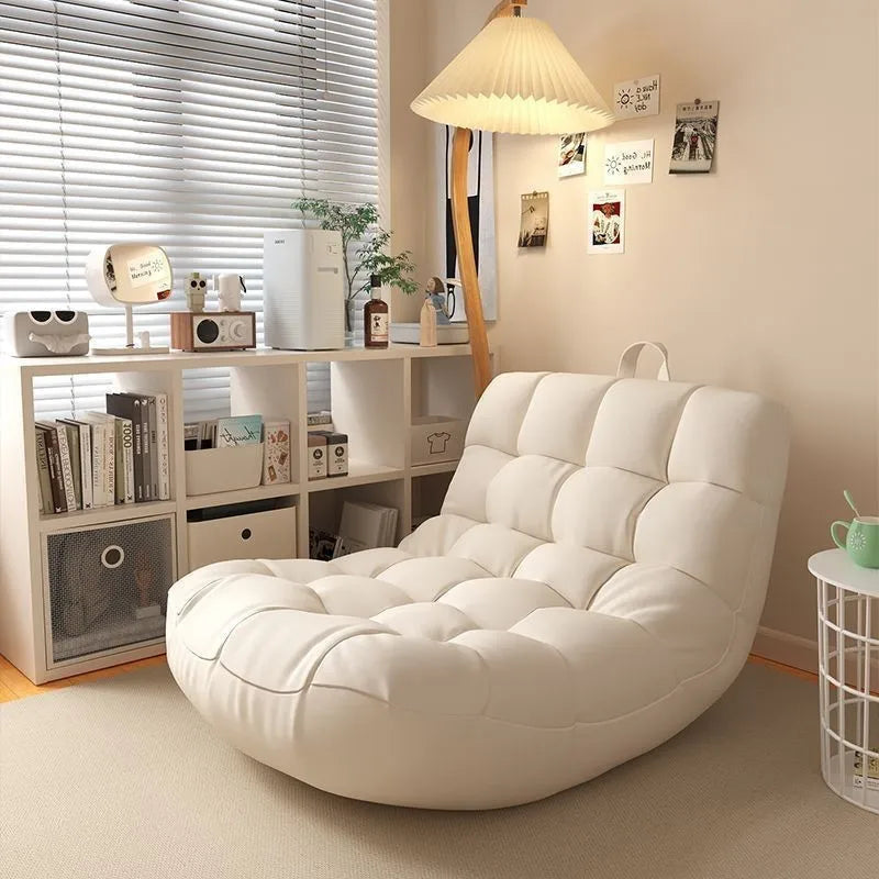 LazySofa Single Sofa Chair, Convertible Leisure Bed for Small House Living Room & Balcony, Comfortable Couch Seat