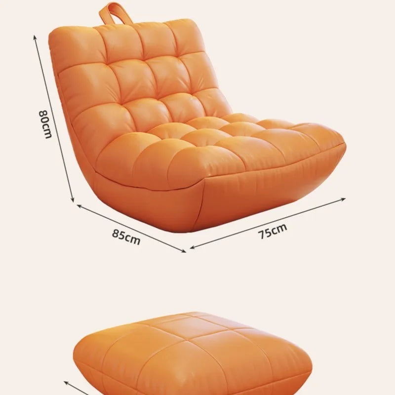 LazySofa Single Sofa Chair, Convertible Leisure Bed for Small House Living Room & Balcony, Comfortable Couch Seat