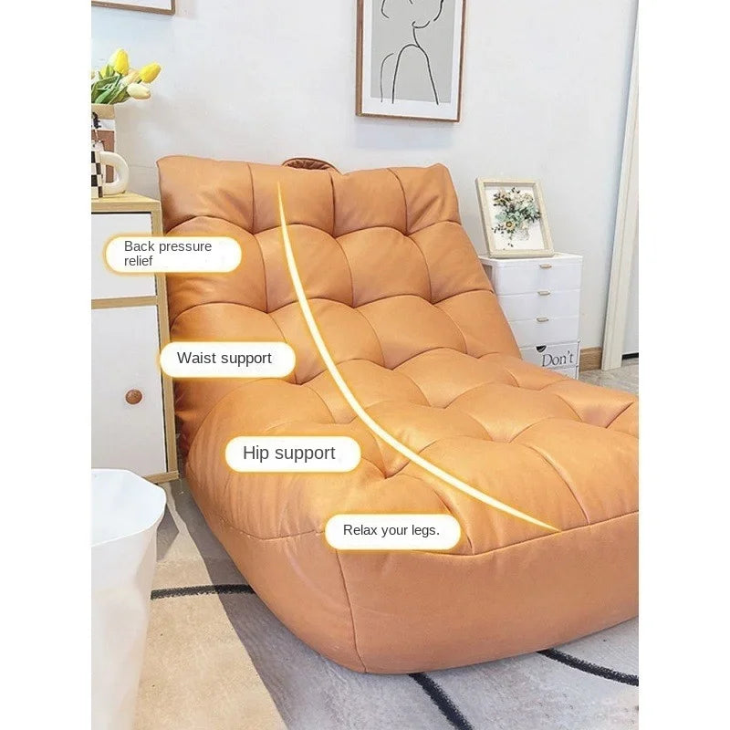 LazySofa Single Sofa Chair, Convertible Leisure Bed for Small House Living Room & Balcony, Comfortable Couch Seat