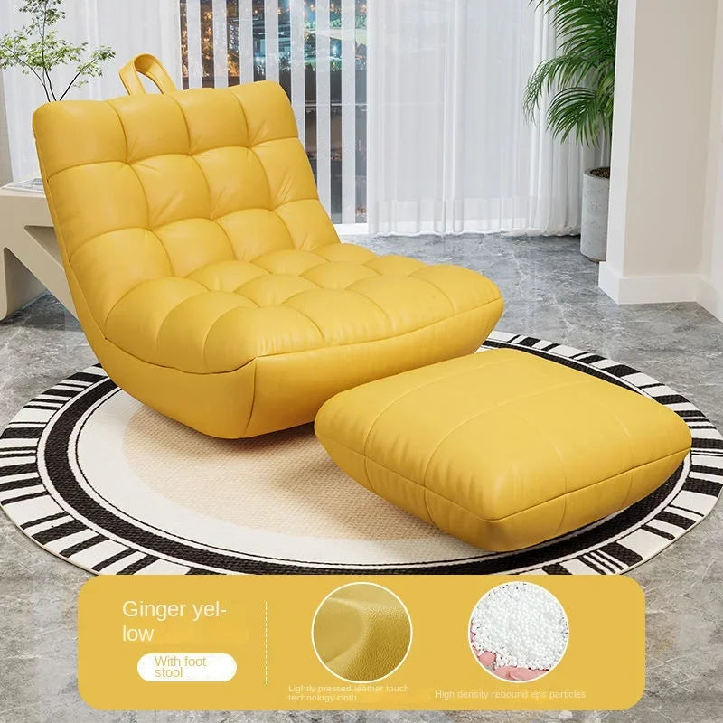 LazySofa Single Sofa Chair, Convertible Leisure Bed for Small House Living Room & Balcony, Comfortable Couch Seat