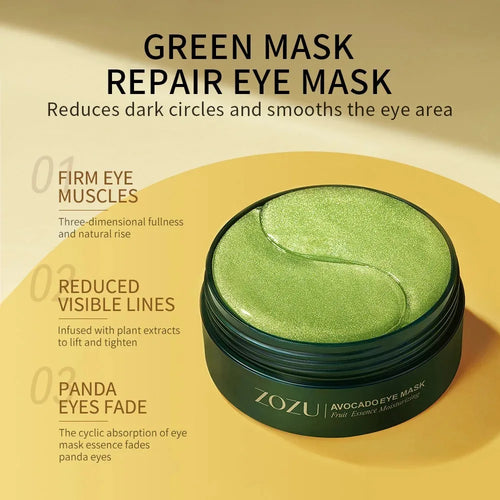 60/120 Pieces Eye Mask Avocado Gold Moisturize Firming Improve Eye Bags Eye Patches Anti Wrinkle Eye Patches for Dark Circles
