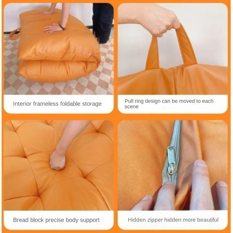 LazySofa Single Sofa Chair, Convertible Leisure Bed for Small House Living Room & Balcony, Comfortable Couch Seat