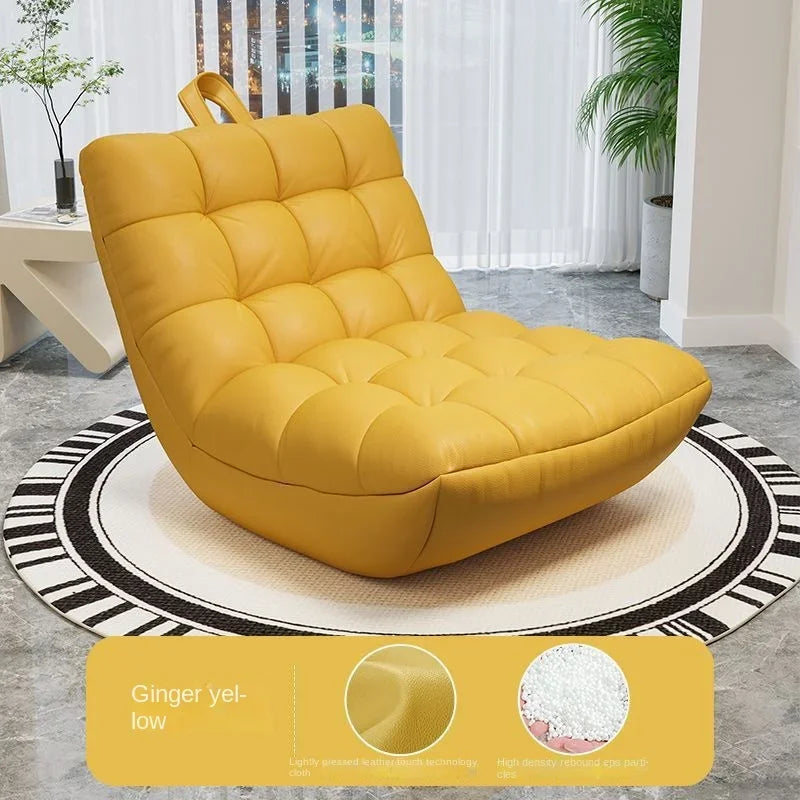 LazySofa Single Sofa Chair, Convertible Leisure Bed for Small House Living Room & Balcony, Comfortable Couch Seat